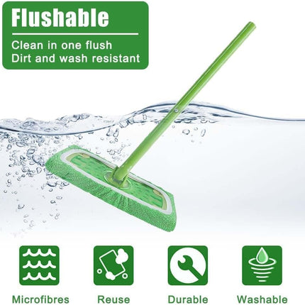 8 Replacement Cloth Covers for Swiffer Mop, Reusable Wet and Dry Cleaning Pads, Compatible with Swiffer.