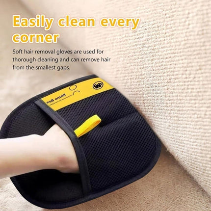 2-Pack Pet Fur Removal Glove, Double-Sided Reusable Static Hair Remover, Compatible with Cats and Dogs.