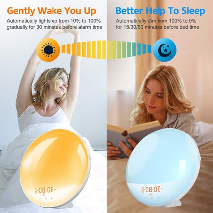 1 Pack Wake Up Light Alarm Clock with FM Radio and Sunrise Sunset Simulation.