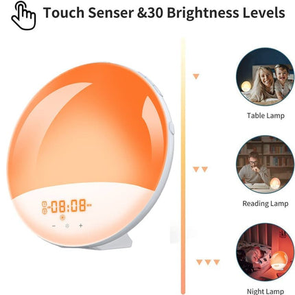1 Pack Wake Up Light Alarm Clock with FM Radio and Sunrise Sunset Simulation.