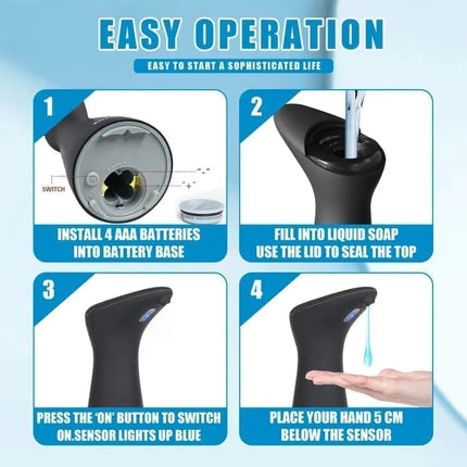 Automatic Touchless Soap Dispenser for Liquid Soap, Black.
