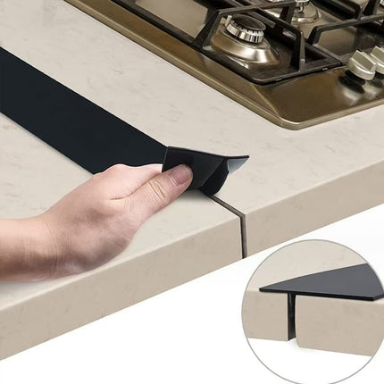 2-Pack High Temperature Resistant Gap Strip for Stove and Cabinet, 1.5 x 0.5 Inches, Black.