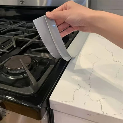 2-Pack High Temperature Resistant Gap Strip for Kitchen Stove and Cabinet, Compatible with Most Brands, 1.5 x 0.5 Inches, Gray.