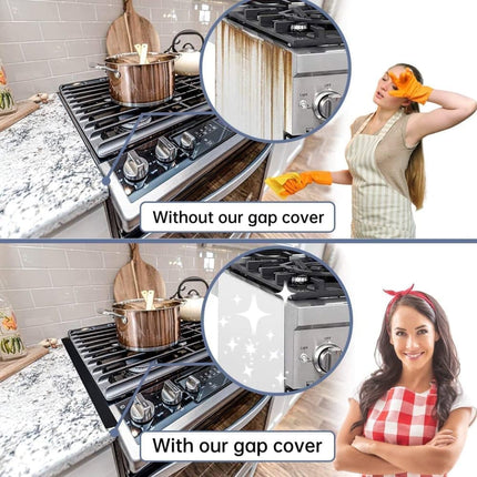 2-Pack High Temperature Resistant Gap Strip for Kitchen, 60cm, Compatible with Stove and Cabinet, White.