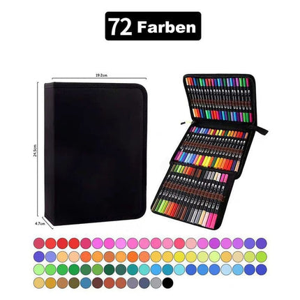 72-Pack Washable Double-Ended Watercolor Pens for Creative Painting, with 144 Tips.