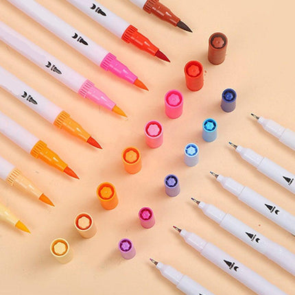 72-Pack Washable Double-Ended Watercolor Pens for Creative Painting, with 144 Tips.