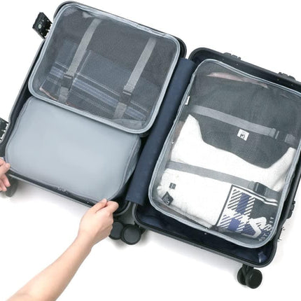 8-Piece Lightweight Water Resistant Travel Organizer for Bags, Gray.
