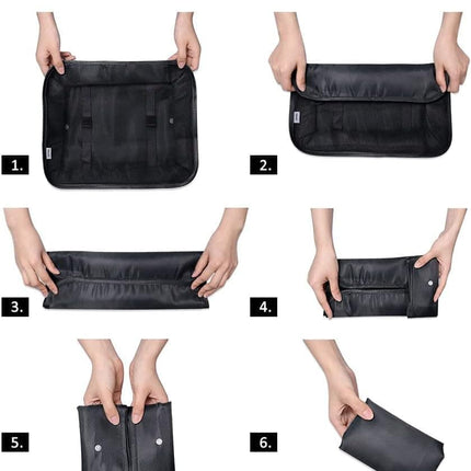 8-Piece Water Resistant Lightweight Travel Organizer for Bags, Black.
