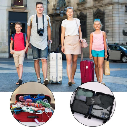 8-Piece Water Resistant Lightweight Travel Organizer for Bags, Black.