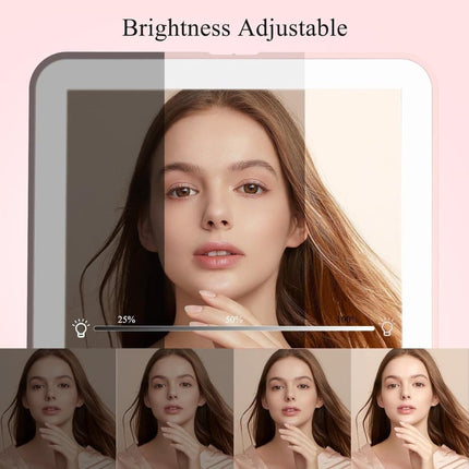 Rechargeable Portable Foldable Makeup Mirror with 3 Color Modes Adjustable Lighting.