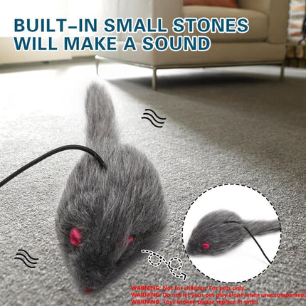 Cat Toy with Mouse and Feather, Hanging Door Toy for Indoor Cats, Stimulating Play.