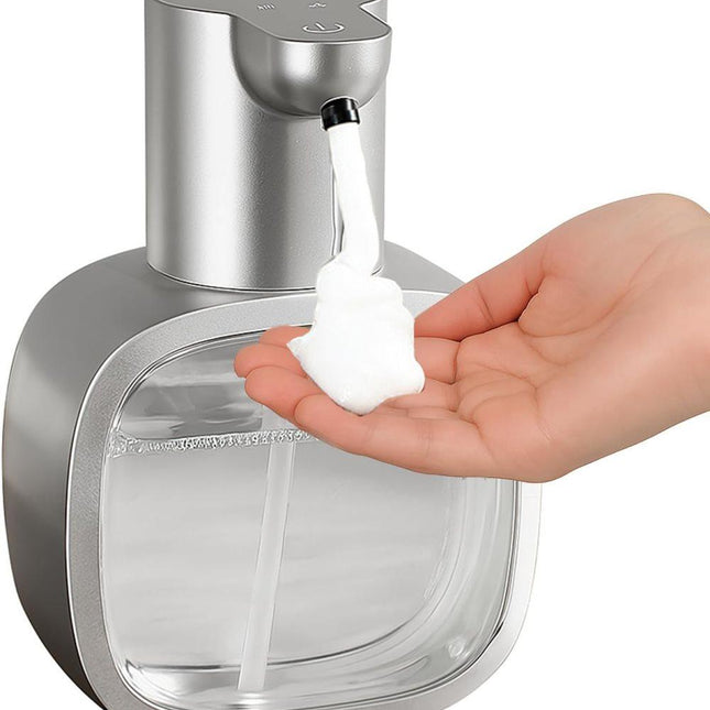 500ml Touchless Automatic Soap Dispenser with USB-C Charging, Silver.