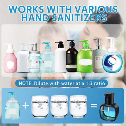 500ml Touchless Automatic Soap Dispenser with USB-C Charging, compatible with Liquid Soap, Black.