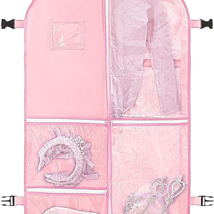 Foldable Garment Bag with 5 Pockets, Pink, 110x60 cm.