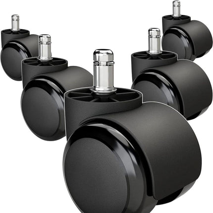 5-Pack Silent Office Chair Wheels, 11 mm.