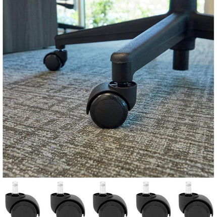 5-Pack Silent Office Chair Wheels, 11 mm.