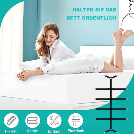 Adjustable Sheet Holders with Elastic Bands and Metal Clips for Securing Sheets Mattress Covers or Sofa Covers, White.