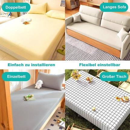 Adjustable Sheet Holders with Elastic Bands and Metal Clips for Securing Sheets Mattress Covers or Sofa Covers, White.