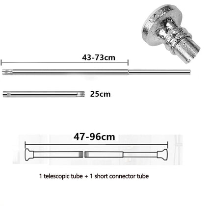 Extendable stainless steel telescopic curtain rod, 47-96cm.