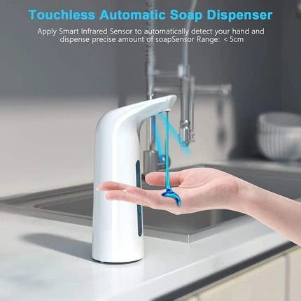400ML Automatic Touchless Liquid Soap Dispenser, White.