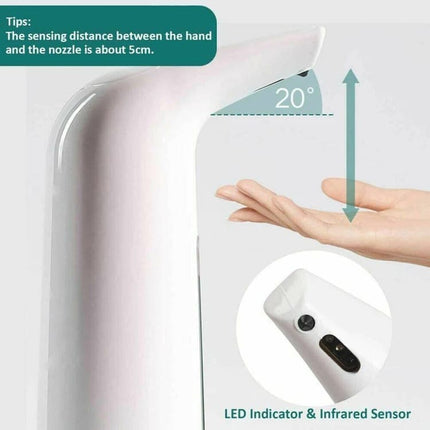 400ML Automatic Touchless Liquid Soap Dispenser, White.