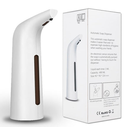 400ML Automatic Touchless Liquid Soap Dispenser, White.