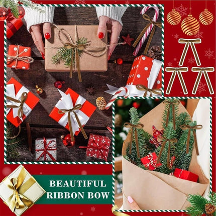 12 Christmas Bows Velvet Tree Decorations in Dark Brown.