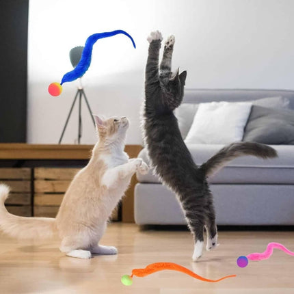 6-Pack Cat Toy, Colorful Interactive Balls with Tail for Play & Exercise.