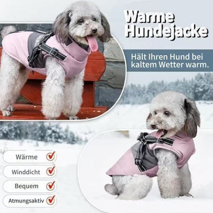 Warm Soft Winter Dog Vest Jacket with Stand Collar, Wind and Waterproof, Multiple Colors for Small Medium Large Dogs, XXL, Pink.