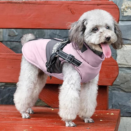 Warm Soft Winter Dog Vest Jacket with Stand Collar, Wind and Waterproof, Multiple Colors for Small Medium Large Dogs, XXL, Pink.
