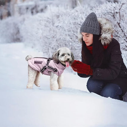 Warm Soft Winter Dog Vest Jacket with Stand Collar, Wind and Waterproof, Multiple Colors for Small Medium Large Dogs, XXL, Pink.