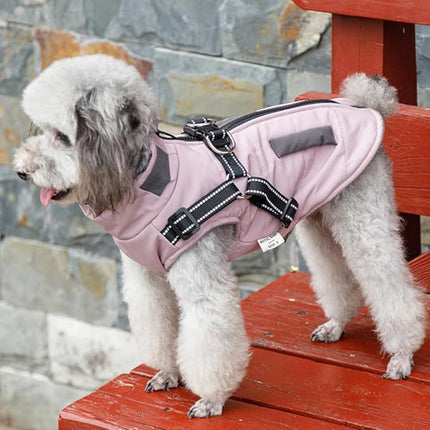Warm Soft Winter Dog Vest with Stand Collar, Wind and Waterproof, Multiple Colors, Pink, S to XL.