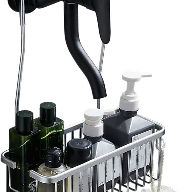 Shower Shelf without Drilling Hanging Shower Basket for Shampoo and Soap, Silver, Bathroom Storage Organizer.
