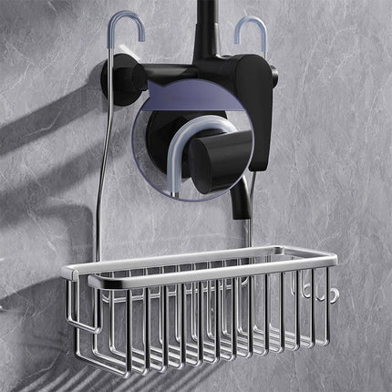 Shower Shelf without Drilling Hanging Shower Basket for Shampoo and Soap, Silver, Bathroom Storage Organizer.