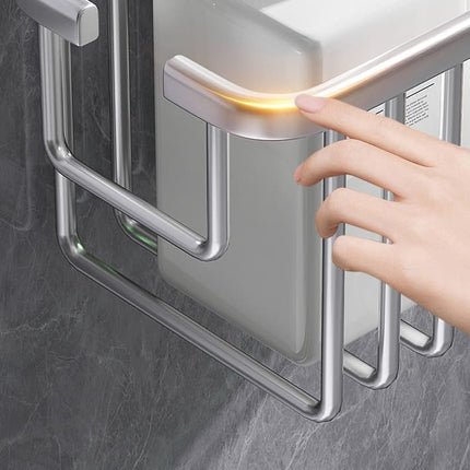 Shower Shelf without Drilling Hanging Shower Basket for Shampoo and Soap, Silver, Bathroom Storage Organizer.