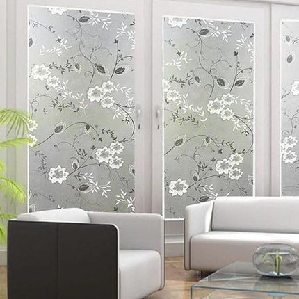 Frosted window film self-adhesive privacy UV protection decorative plastic for glass, 17.7 x 78.7 inches.