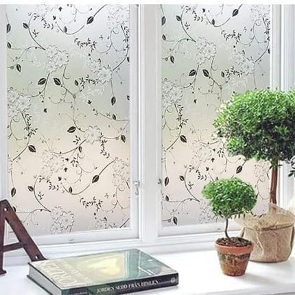 Frosted window film self-adhesive privacy UV protection decorative plastic for glass, 17.7 x 78.7 inches.