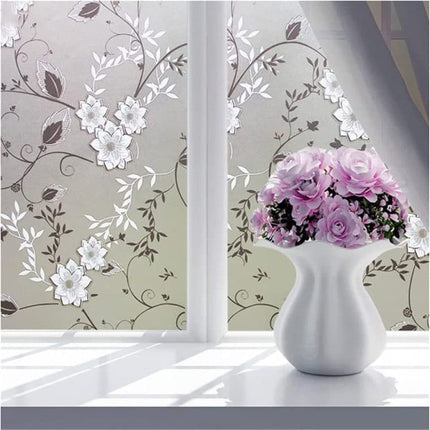 Frosted window film self-adhesive privacy UV protection decorative plastic for glass, 17.7 x 78.7 inches.