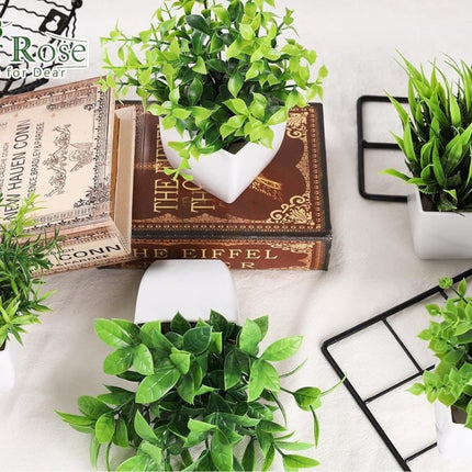 4-Pack Artificial Plants with Pot for Living Room and Office Decoration, 17x12 cm.