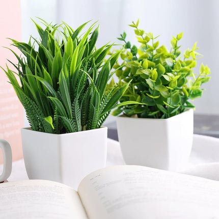 4-Pack Artificial Plants with Pot for Living Room and Office Decoration, 17x12 cm.
