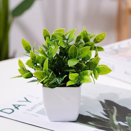 4-Pack Artificial Plants with Pot for Living Room and Office Decoration, 17x12 cm.