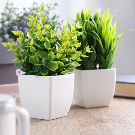 4-Pack Artificial Plants with Pot for Living Room and Office Decoration, 17x12 cm.