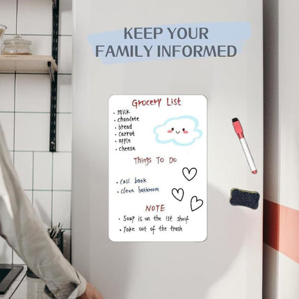 Magnetic Whiteboard A3 for Refrigerator, White.