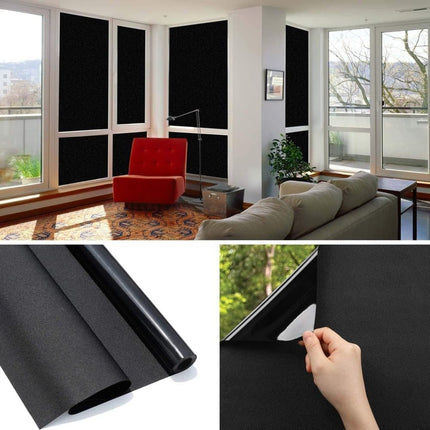 Reflective Self-Adhesive Window Film for Sun Protection UV Block and Privacy, Black, 40cmx2m.