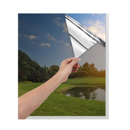 Mirror Reflective Self-Adhesive Window Film for Sun Protection UV Blocking and Privacy, Silver, 40cmx5m.