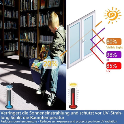Mirror Reflective Self-Adhesive Window Film for Sun Protection UV Blocking and Privacy, Silver, 40cmx5m.