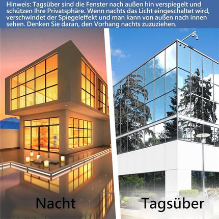 Mirror Reflective Self-Adhesive Window Film for Sun Protection UV Blocking and Privacy, Silver, 40cmx5m.