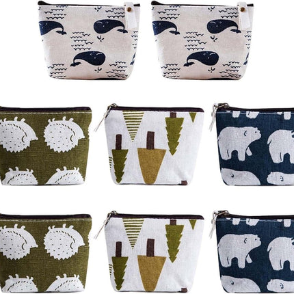 8-Pack Mini Makeup Bags with Zipper for Travel Storage, 8-Pack.
