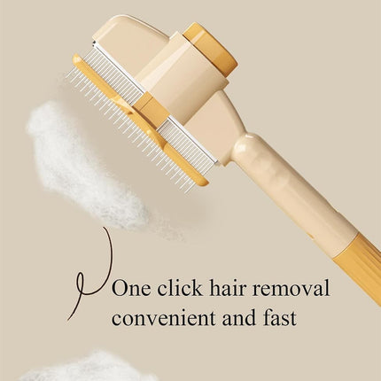 Self-Cleaning Fur Brush for Dogs and Cats, Pet Hair Brush with Easy Clean, Grooming Tool, Green.