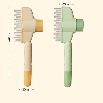 Self-Cleaning Fur Brush for Dogs and Cats, Pet Hair Brush with Easy Clean, Grooming Tool, Green.